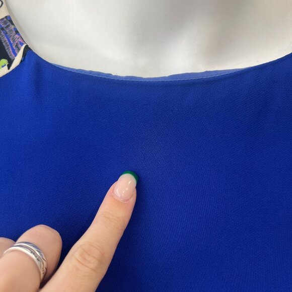 ETRO Blue Multi Geometric Shift Dress size IT 44/8 AS IS - Picture 3 of 13